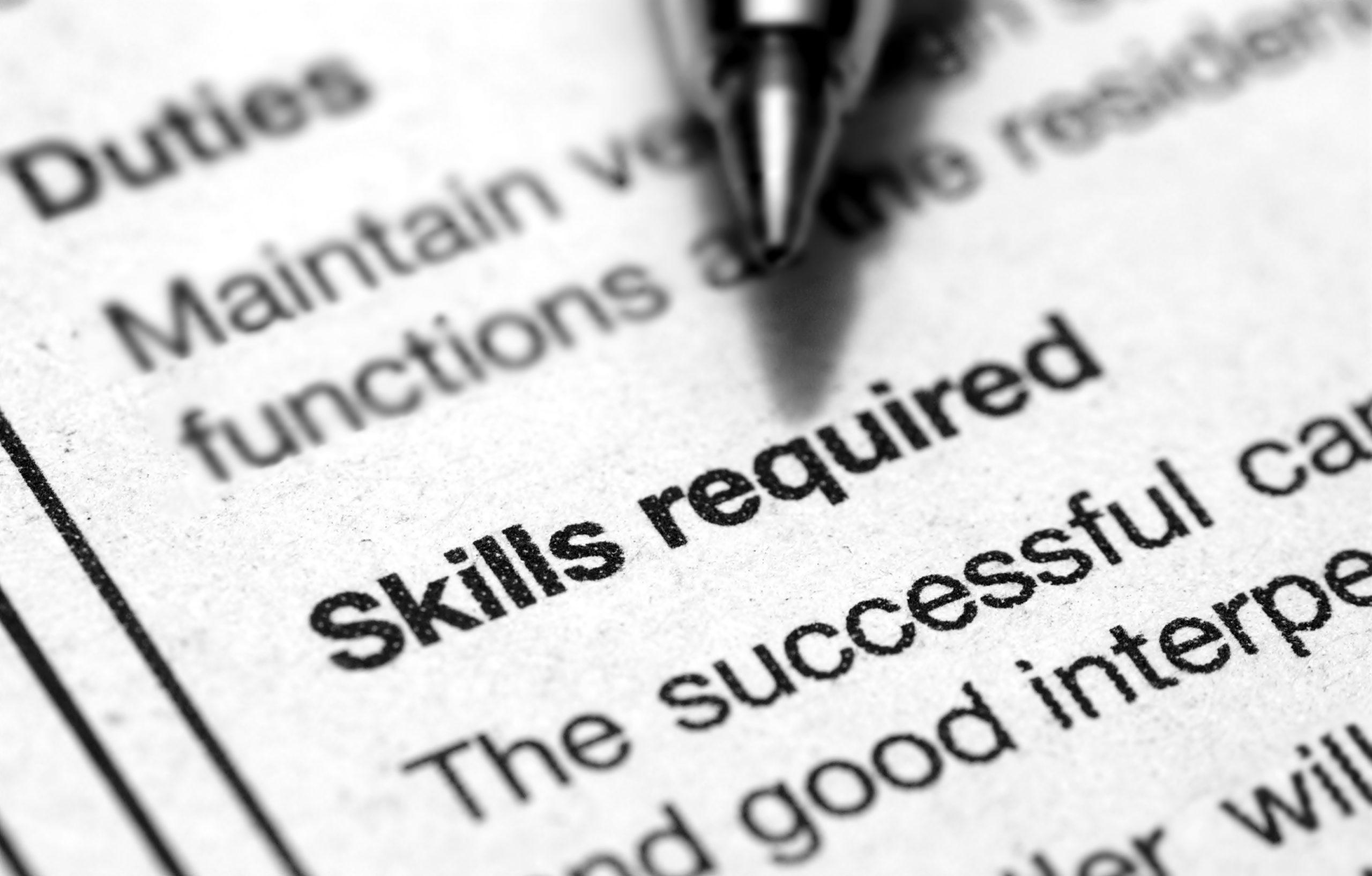 Close-up view of a job advertisement
