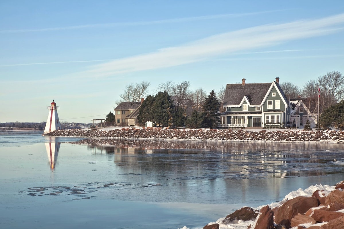 Snow-covered beach in PEI