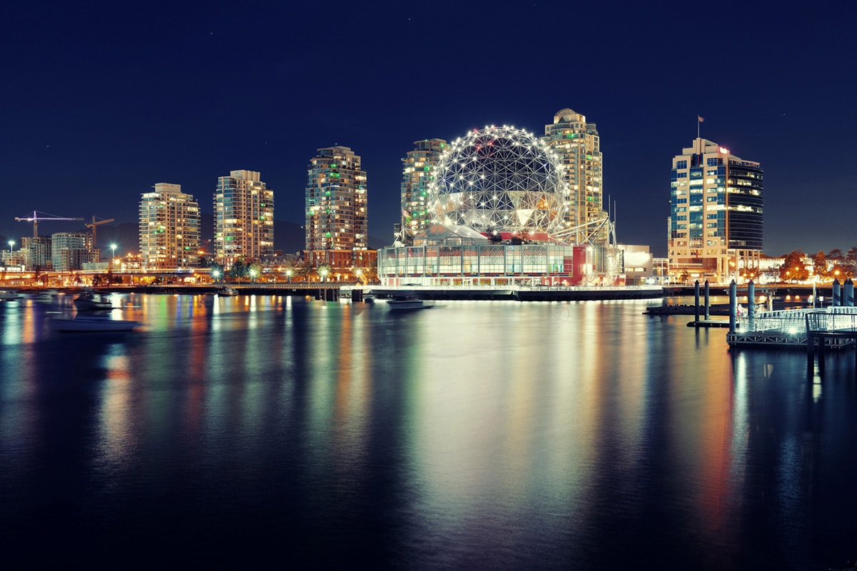 Vancouver skyline at night