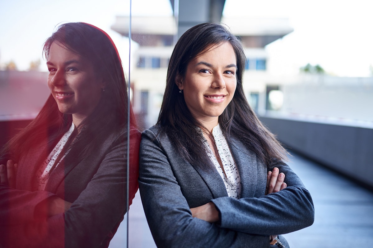 Business woman facing the camera