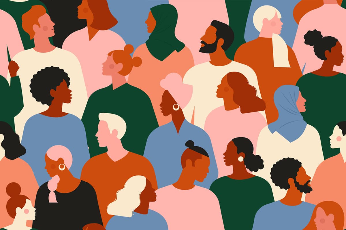 Illustration of people from various ethnicities