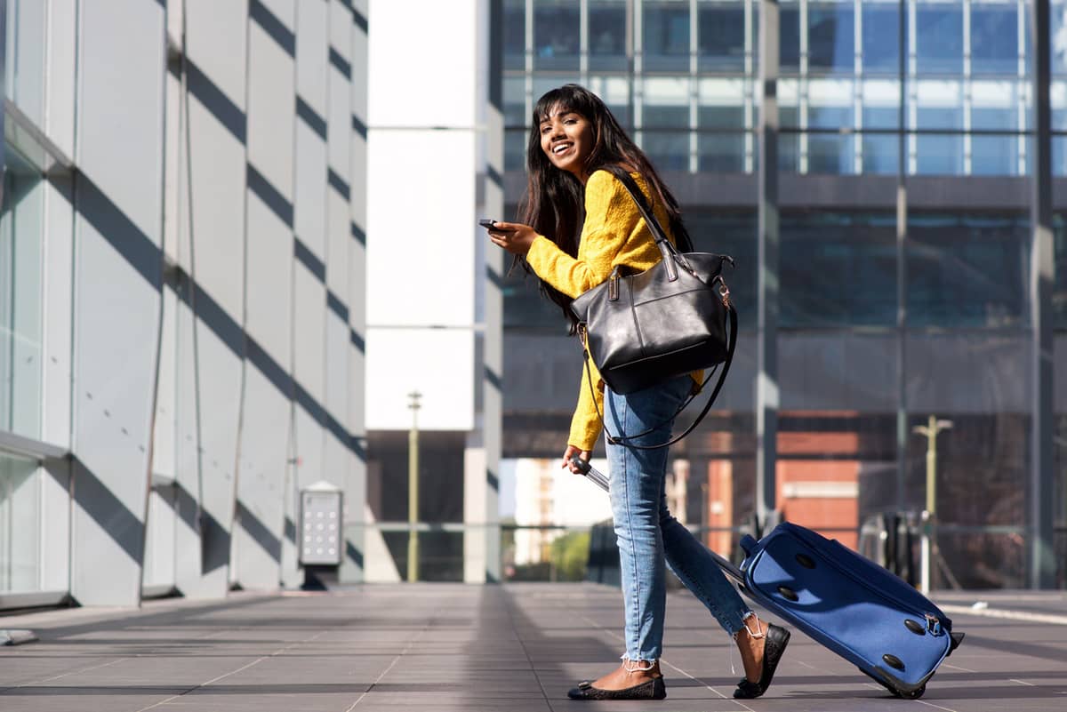 Indian woman travelling