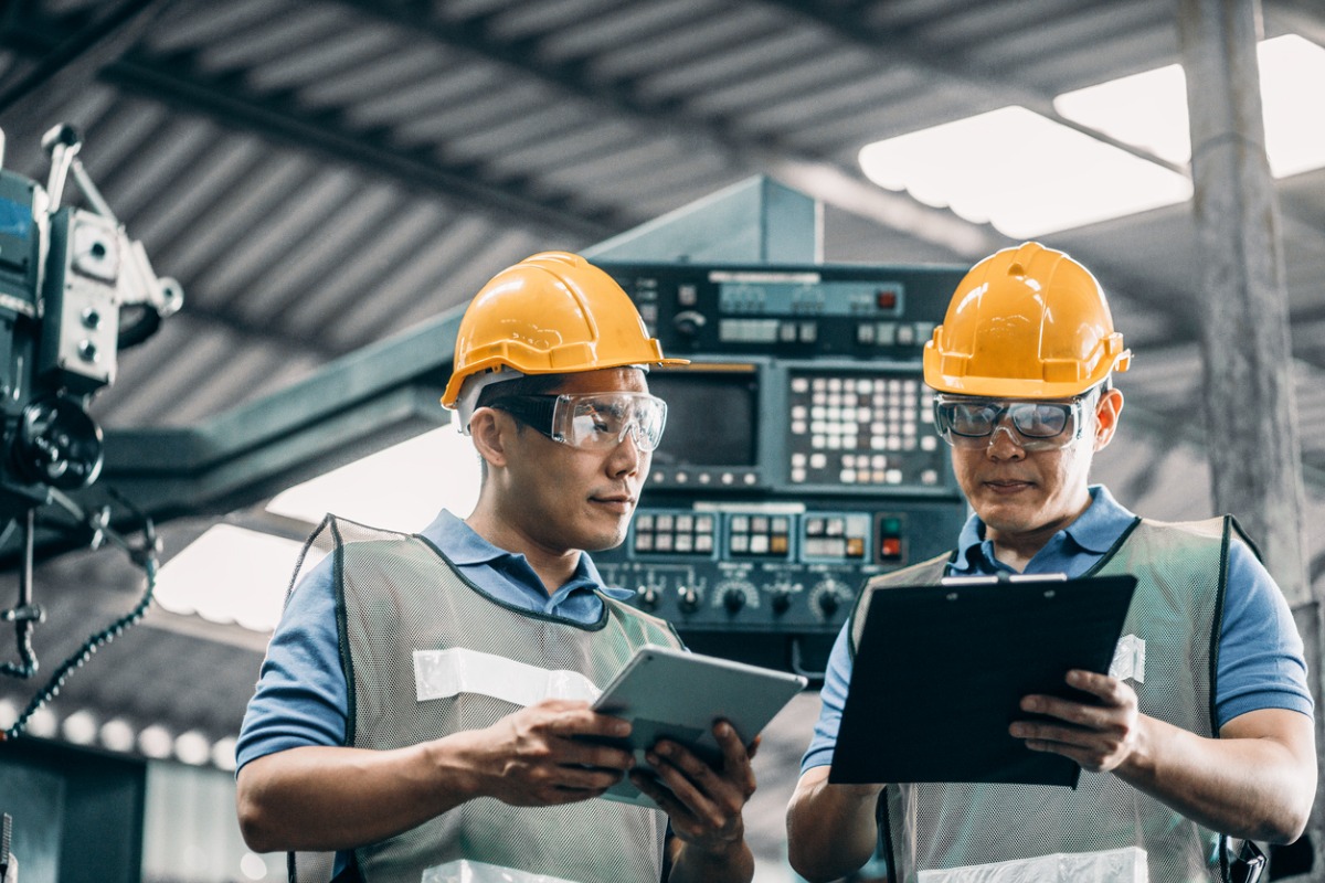 Machine operators working