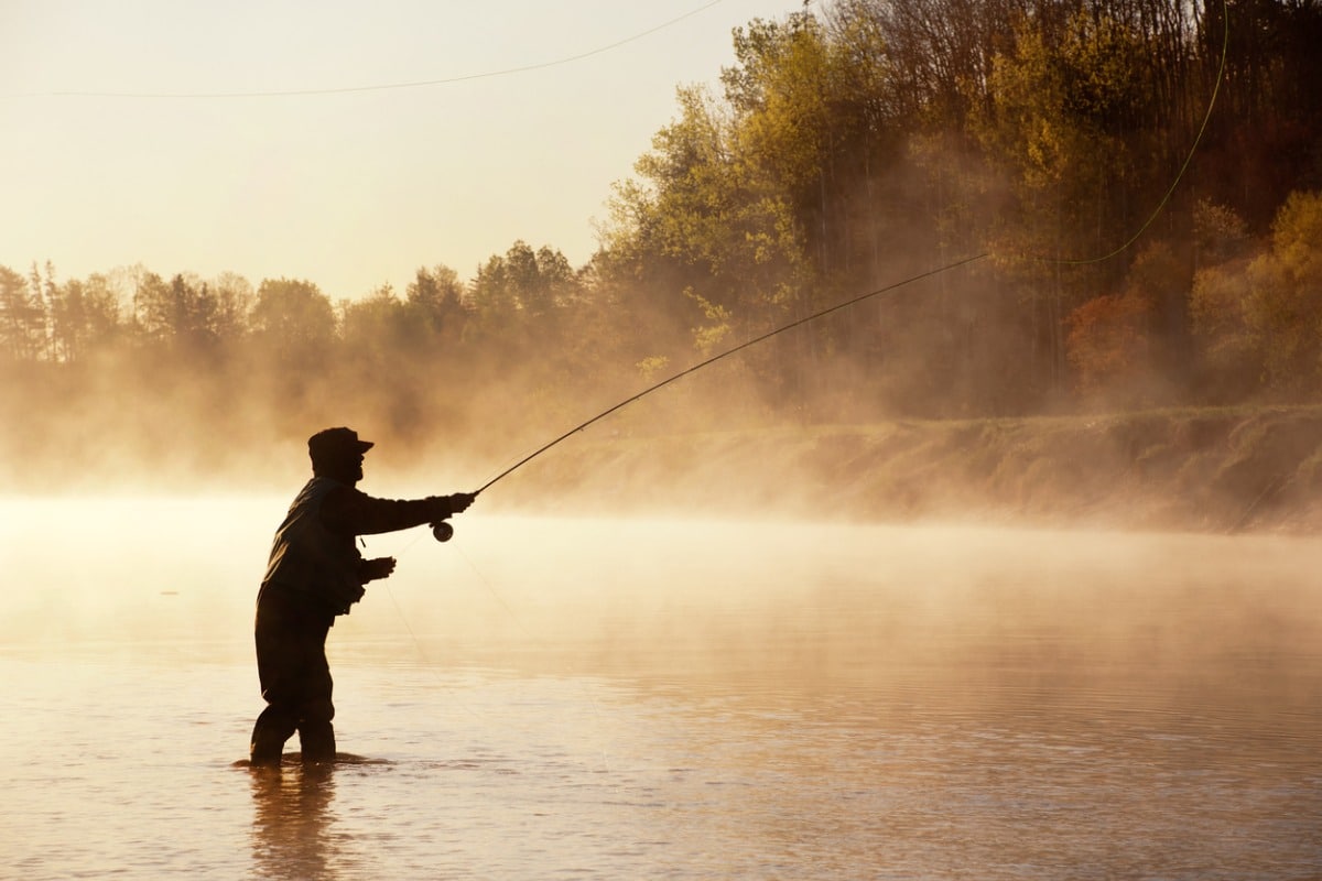 Fishing in Nova Scotia river