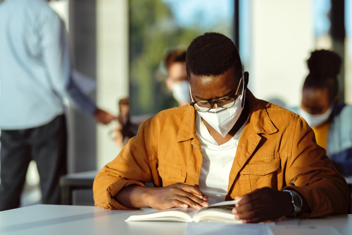 University student, studying