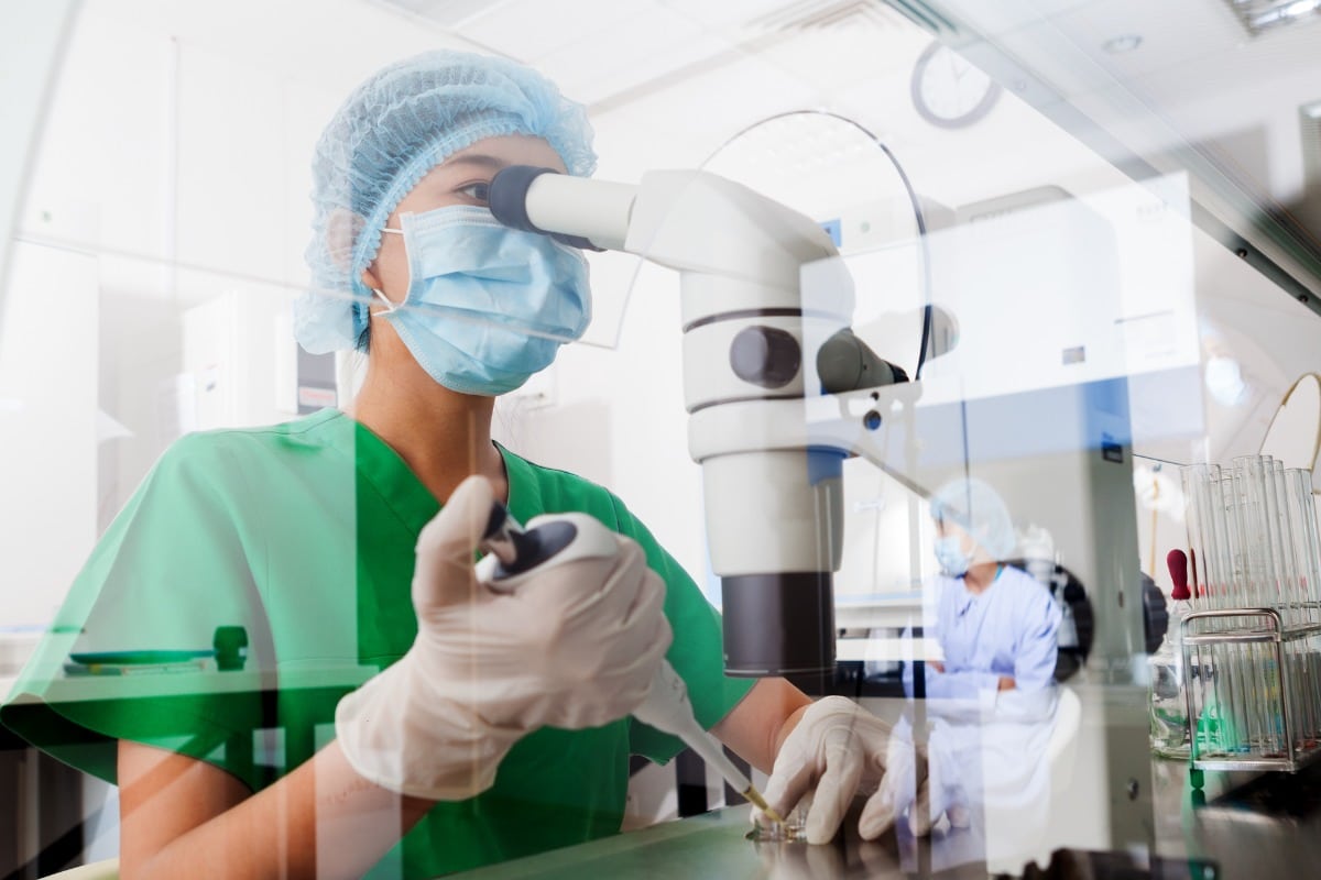 Lab technician working
