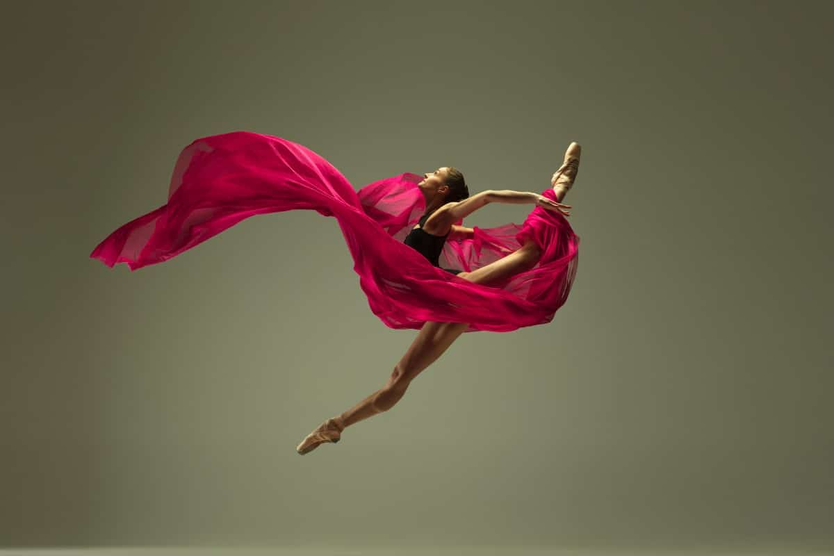 Dancer performing a stunt