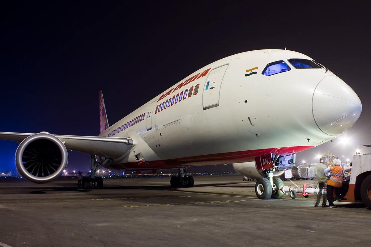 Air India airplane at airport