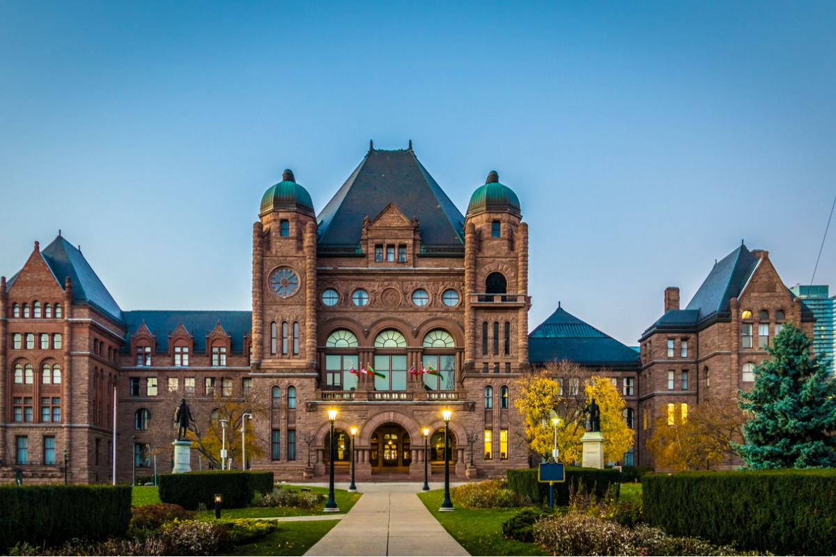 Ontario legislative assembly at Queens Park