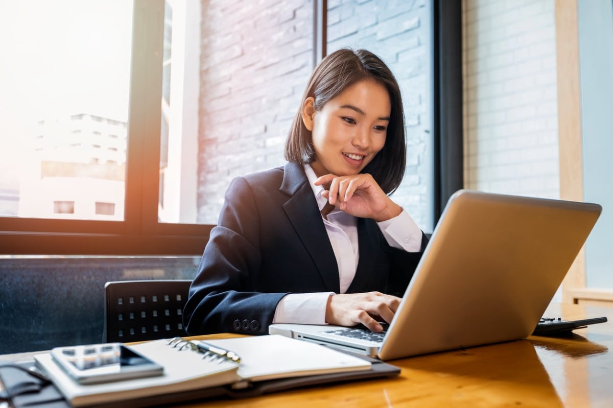 Woman working at desk