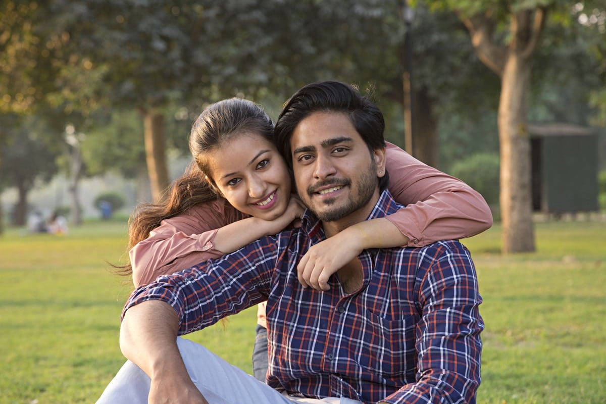 Couple in a park