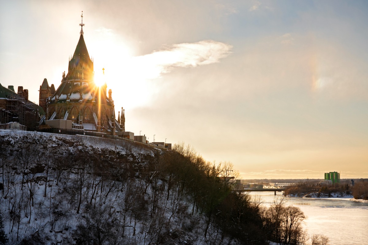 Ottawa skyline in winter