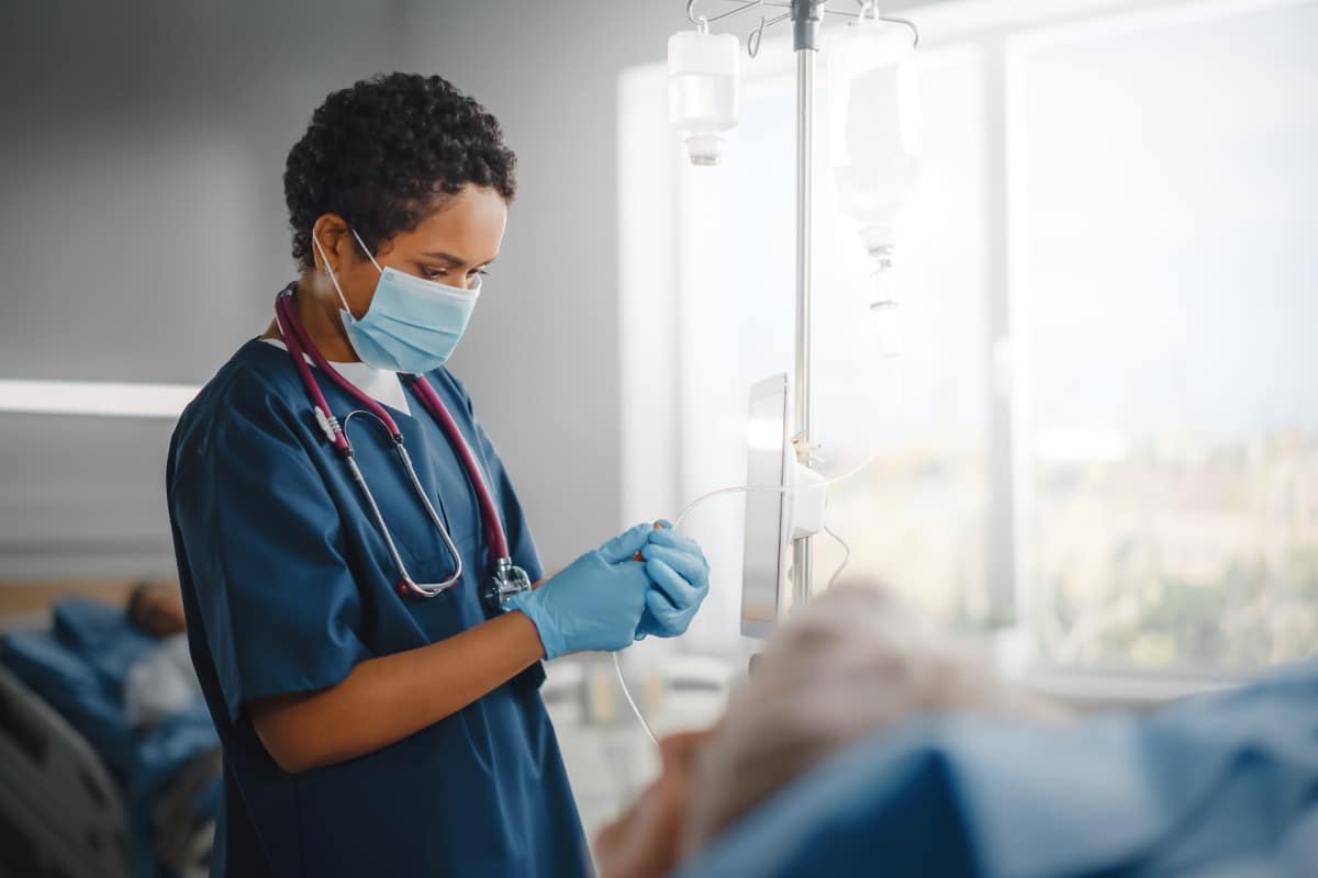 Nurse working in hospital