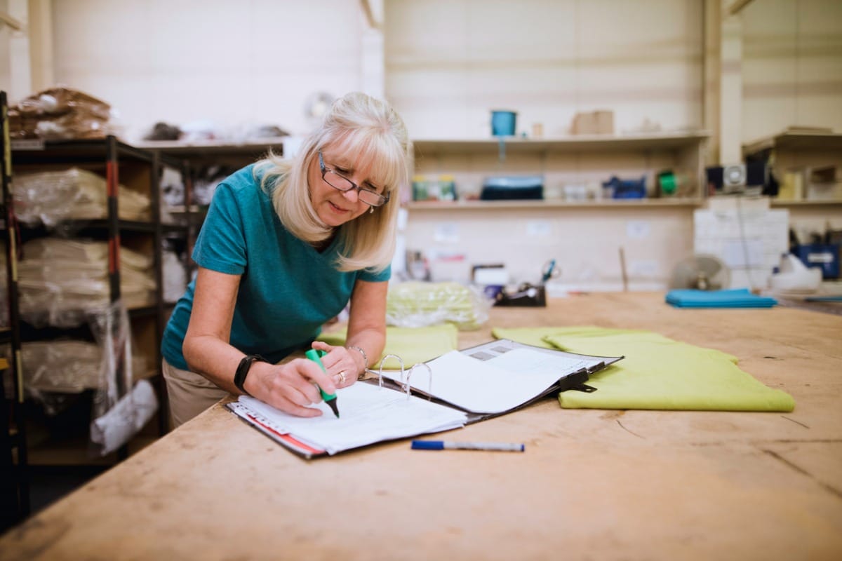 Woman working in warehouse