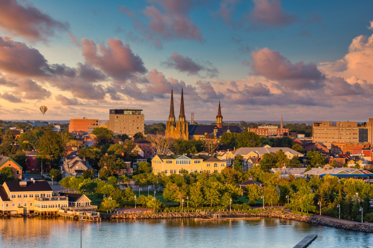 Charlottetown skyline at sunset