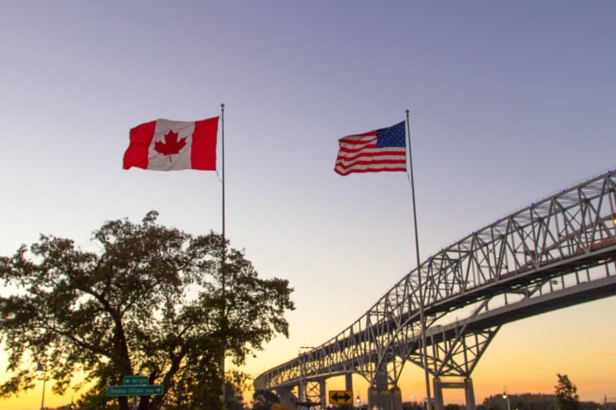 Canadian and American Flag