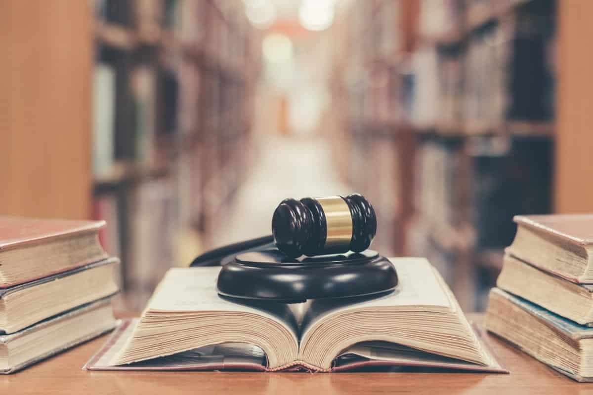 Judge gavel on book