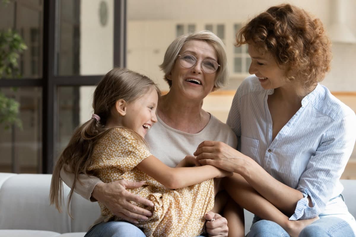 Grandparent with parent and grandchild