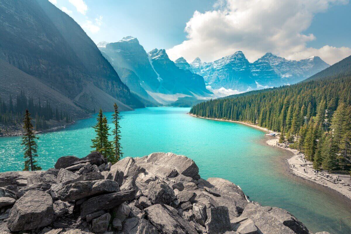 Banff river and mountains