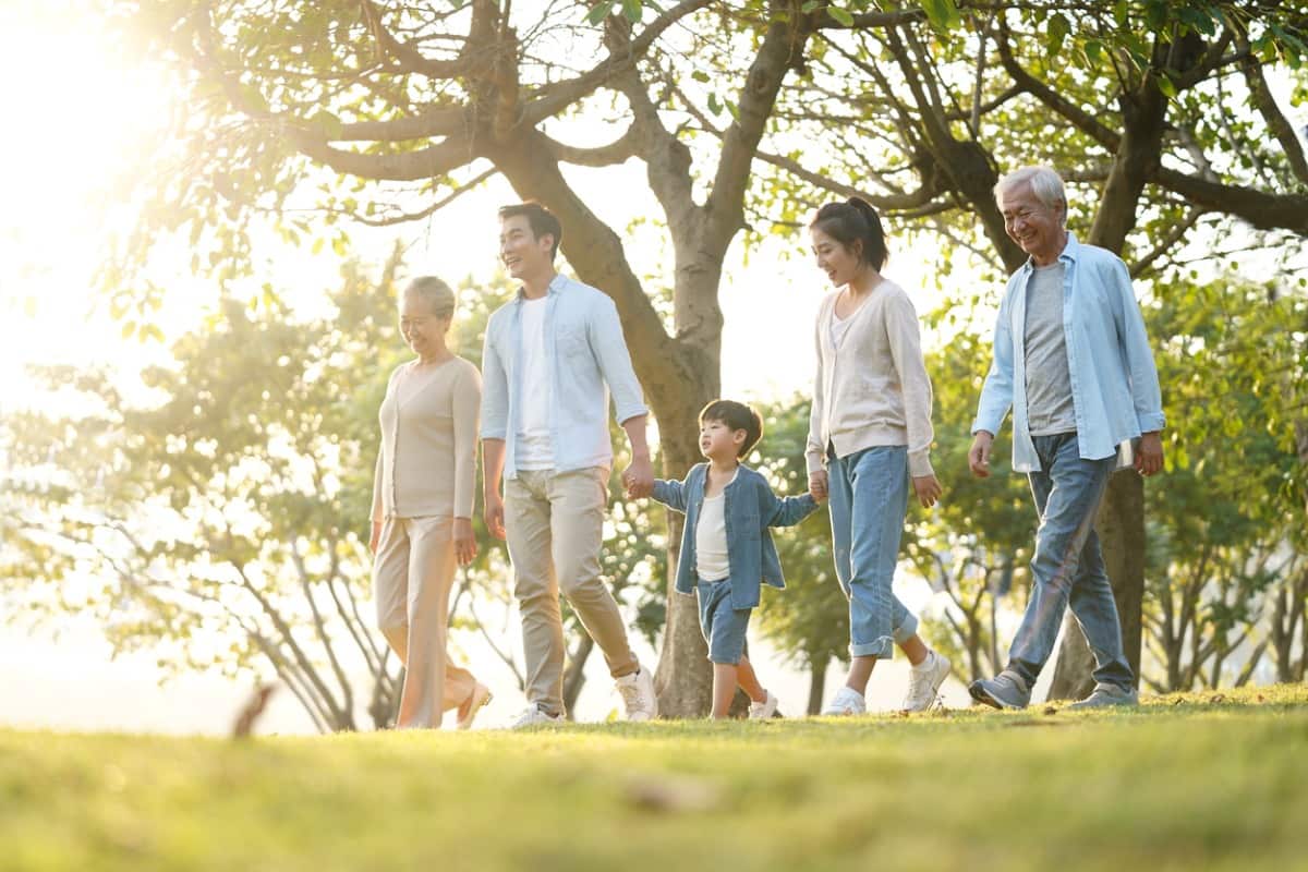 family walking together