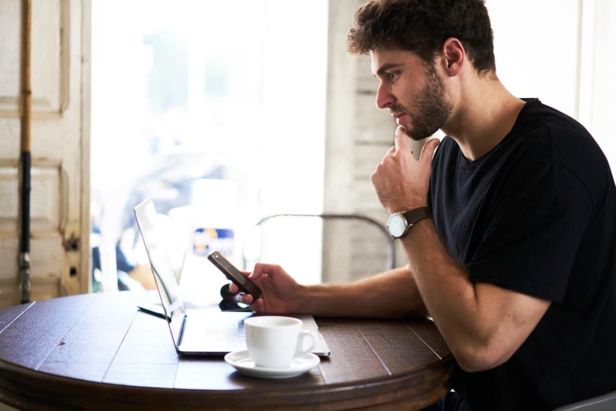 man on laptop