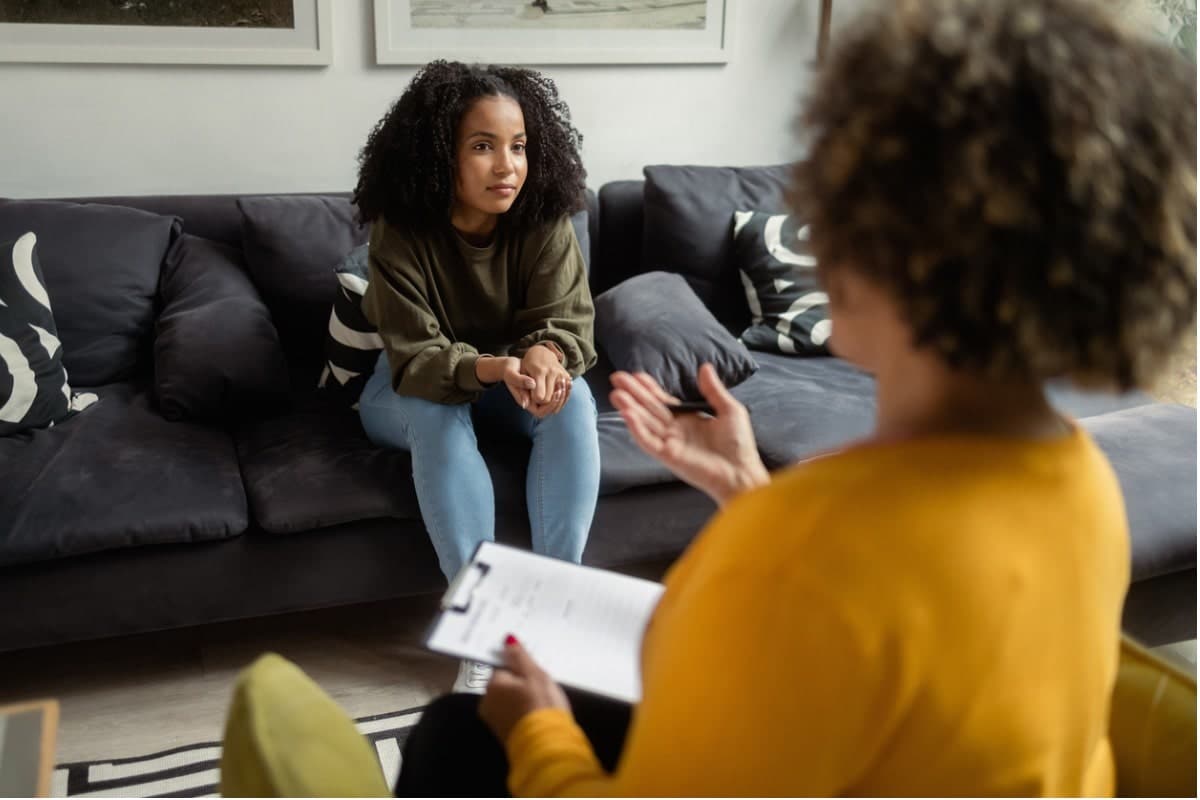 Girl getting counselling help
