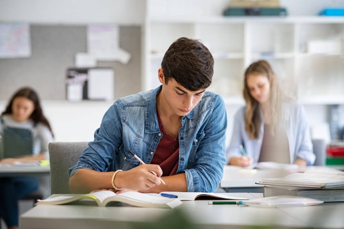 student studying