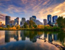 Sunset above the city of Calgary.