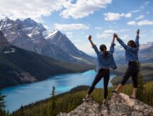 Canadian Rockies Landscape view during a vibrant sunny summer day