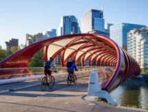 Peace Bridge across Bow River in Calgary
