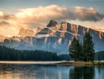 A glorious photo of Mount Rundle at dawn.