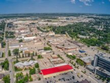 Aerial view of the city of Steinbach