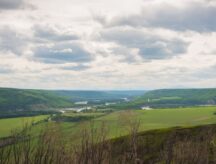 View of Peace River valley from the Peace River Lookout near Fort St. John in northern British Columbia