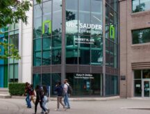 Students walking past University of British Columbia