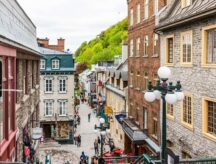 Lower old town streets in Quebec city