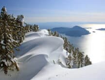 A winter landscape on a bright sunny day.