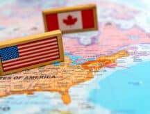 A map of Canada and the United States side by side.